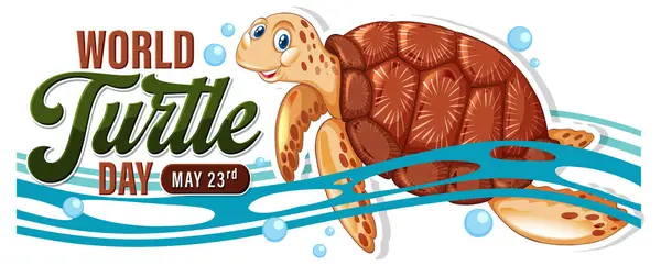 Bunte Vektorgrafik Zum Welttag Der Schildkröten — Stockvektor