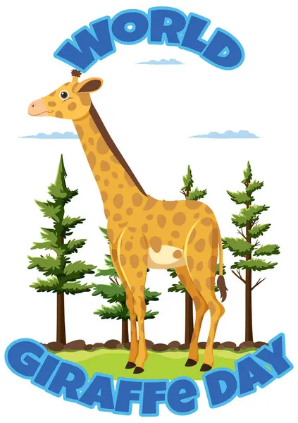 Vecteur Coloré Une Girafe Célébrant Une Journée Spéciale — Image vectorielle