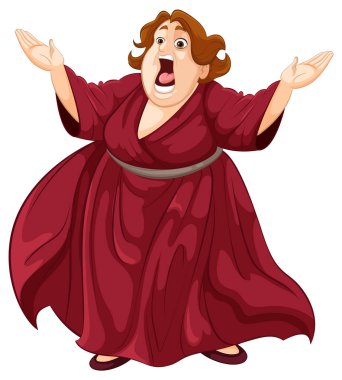 Canlandırılmış bir opera şarkıcısının canlandırması.