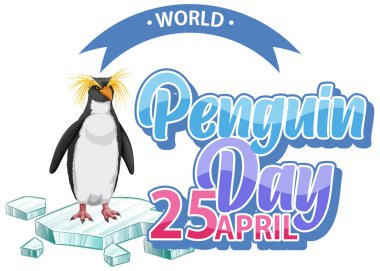Dünya Penguen Günü için bir penguenin vektör grafiği