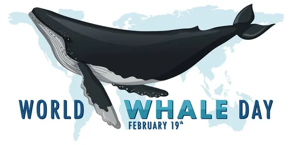 Vector Graphic Whale World Whale Day — Stock Vector