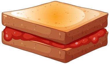 Klasik fıstık ezmeli sandviçin vektör illüstrasyonu