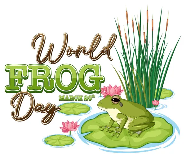 Colorful Vector Graphic World Frog Day Event — Stock Vector
