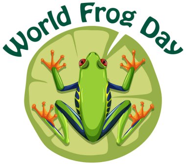 Dünya Kurbağa Günü için bir kurbağanın vektör çizimi
