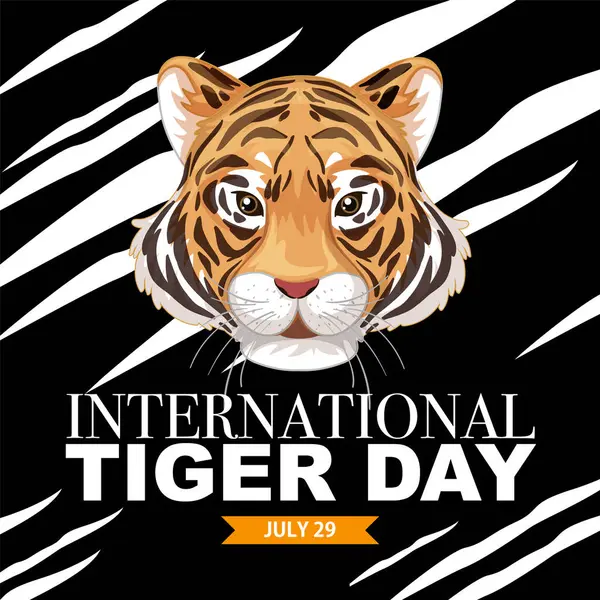 Εικονογράφηση Διάνυσμα Για Διεθνή Ημέρα Τίγρης Ιουλίου Διάνυσμα Αρχείου