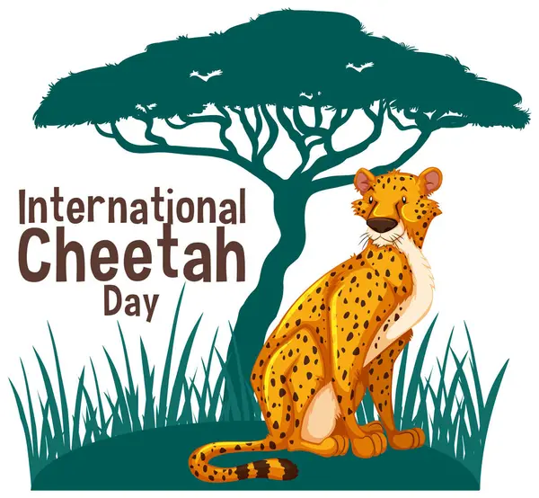 Vektor Ilustrasi Cheetah Untuk Hari Yang Istimewa Stok Vektor