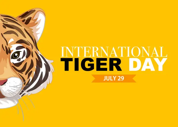 Векторні Ілюстрації Події Міжнародного Дня Тигра Стоковий вектор