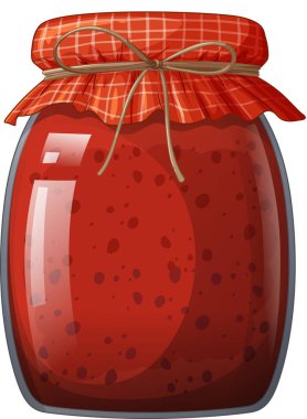 Mühürlü bir kavanoz ahududu reçelinin vektör çizimi