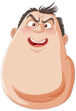 Mutlu, gülümseyen bir çizgi film karakterinin vektör çizimi.