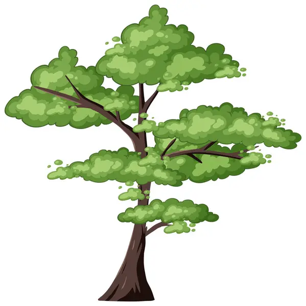 Gráfico Vetorial Vibrante Estilizado Uma Árvore — Vetor de Stock