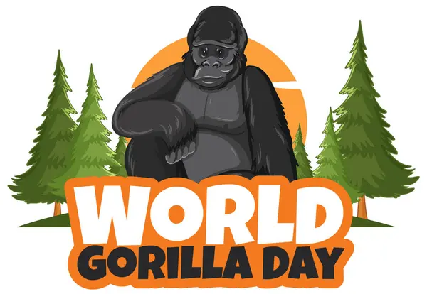 Vector Graphic Gorilla World Gorilla Day — Stock Vector