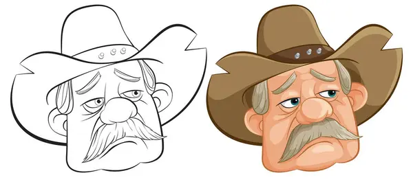 Vector Illustration Cartoon Cowboy Character — Stock Vector
