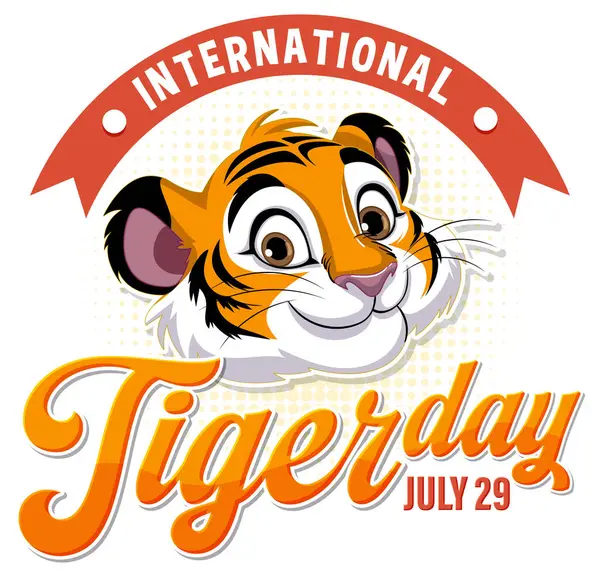 Bunte Vektorillustration Zum Internationalen Tigertag — Stockvektor