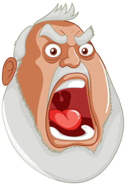 Vektorová Ilustrace Muže Který Vztekle Křičí — Stockový vektor