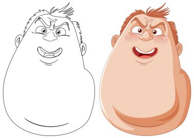 Karşıt ifadeli iki çizgi film yüzü