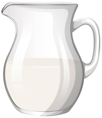 Vector illustration of a half-full milk pitcher. clipart
