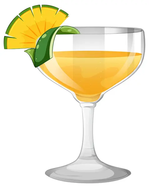 Vector Illustration Refreshing Tropical Drink — Stock Vector
