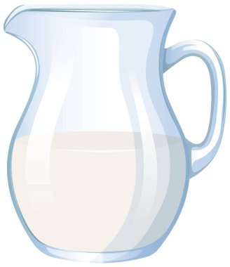 Vector illustration of a half-full milk pitcher clipart