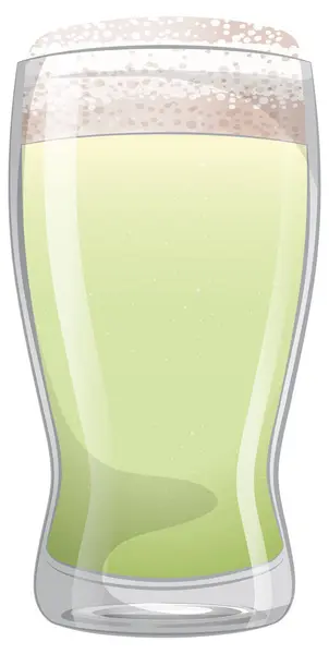 Vektorillustration Eines Schaumigen Grünen Bieres Glas — Stockvektor
