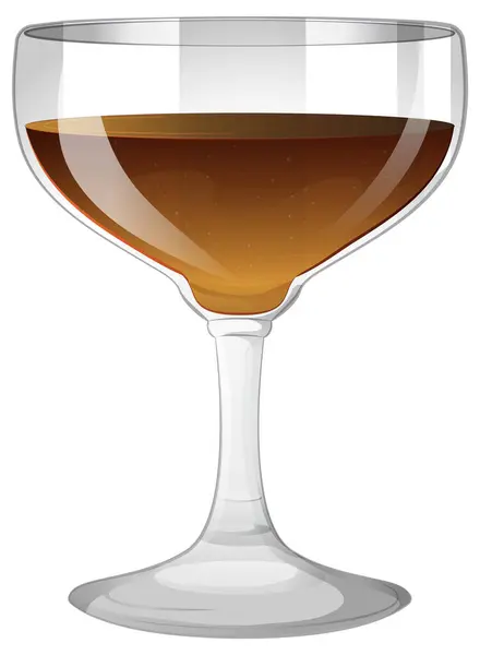 Vector Illustration Filled Wine Glass — Stock Vector
