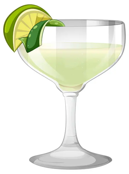 Vektor Grafik Cocktail Med Lime Garnering — Stock vektor