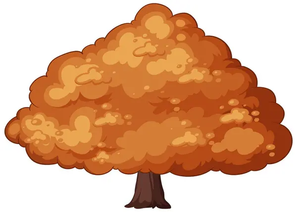 Vector Illustration Lush Orange Autumn Tree — Stock Vector