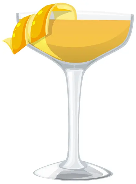 Vector Graphic Cocktail Lemon Garnish — Stock Vector