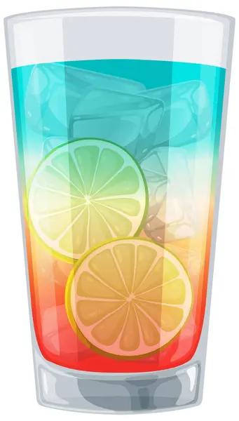 Colorful Vector Cold Beverage Citrus Slices — Stock Vector