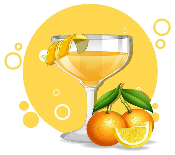 Vektorová Ilustrace Osvěžujícího Citrusového Koktejlu — Stockový vektor