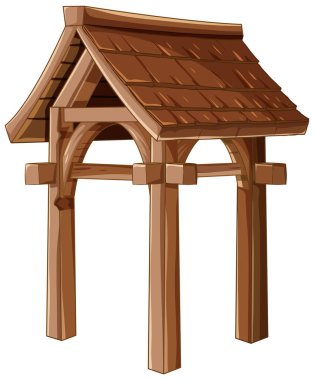 Klasik bir Japon torii kapısının vektör çizimi.