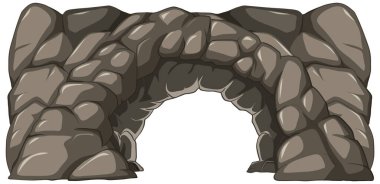 Gri taş kemer köprüsünün vektör grafiği