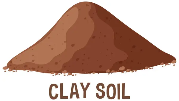 Brown Clay Soil Pile Labeled Text — Stock Vector