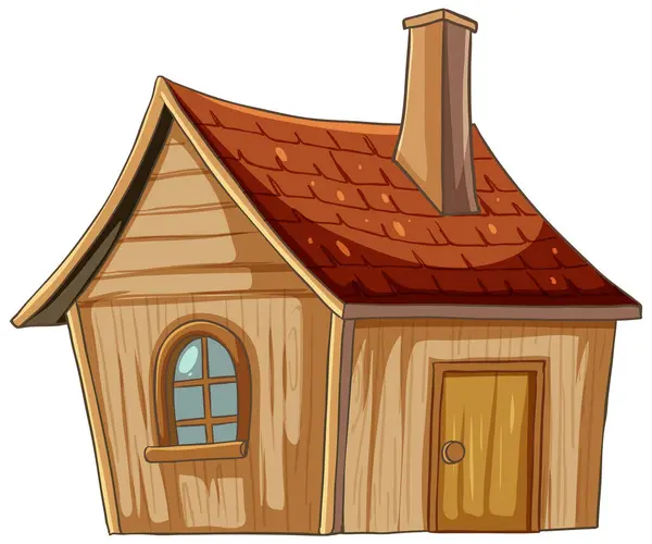 小さな木造家屋のベクトルイラスト — ストックベクタ