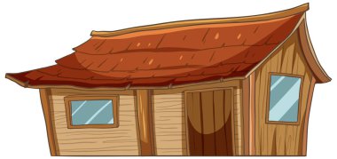 Küçük ahşap bir evin vektör grafiği