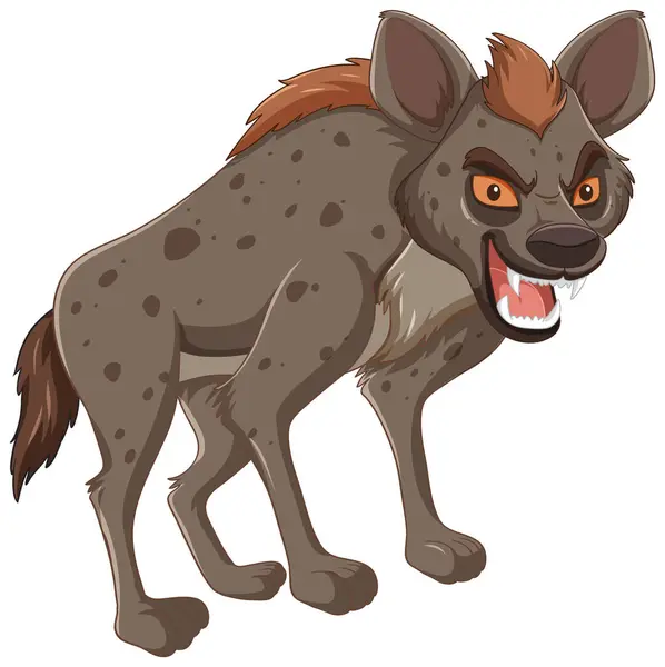 Rozzlobený Tečkovaný Hyena Ilustrované Kresleném Stylu — Stockový vektor