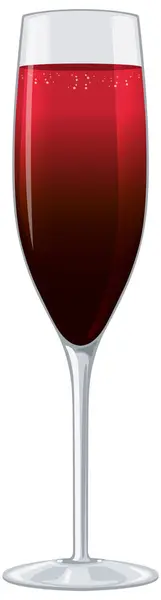 Vector Illustration Full Red Wine Glass — Stock Vector