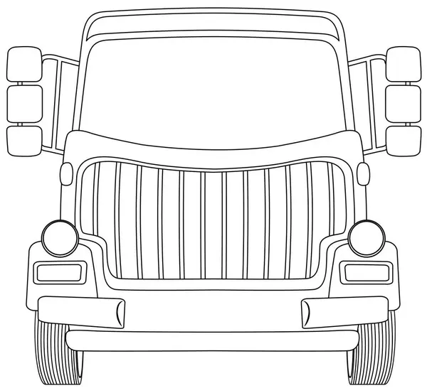 Czarno Biała Linia Sztuki Wytrzymałego Jeepa — Wektor stockowy