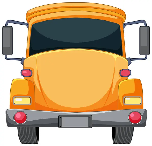 Векторная Иллюстрация Жизнерадостного Жёлтого Школьного Автобуса — стоковый вектор