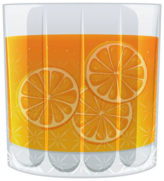 Ilustración Vectorial Una Bebida Naranja Gaseosa — Archivo Imágenes Vectoriales