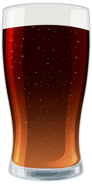 Vector Illustration Full Beer Glass — Stock Vector