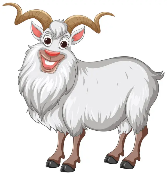 Happy Smiling Goat Vector Style — Stock Vector