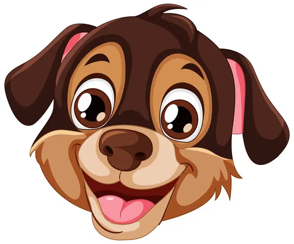 Vektorová Grafika Šťastného Hnědého Kresleného Psa — Stockový vektor