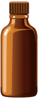 Boş bir kehribar ilaç şişesinin vektör çizimi