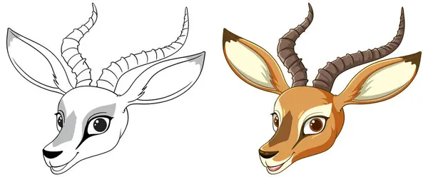 Transition Vectorielle Antilope Noire Blanche Couleur — Image vectorielle