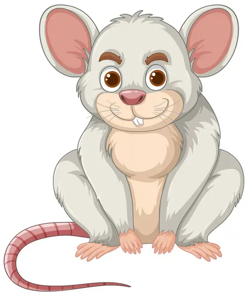 Cute Vector Illustration Happy Mouse — Stock Vector