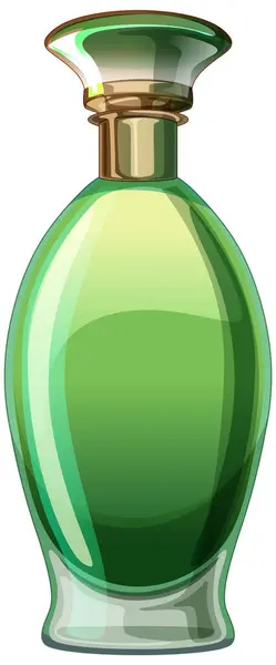 Vector Illustration Stylish Green Perfume Bottle — Stock Vector