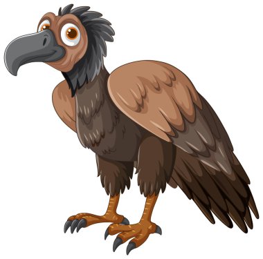 Kahverengi karikatür akbabasının vektör çizimi.