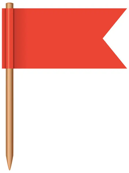 Una Semplice Bandiera Rossa Appuntata Uno Spazio Vuoto — Vettoriale Stock