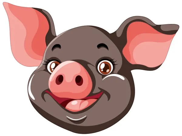 微笑的猪的脸的矢量图形 矢量图形