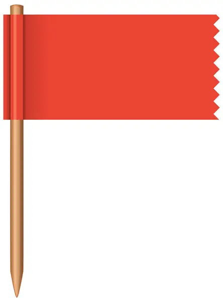 Vectorafbeelding Van Een Rode Vlag Met Houten Paal Vectorbeelden